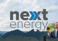 Monterrey-logro-saldo-a-favor | Tu Colonia Nuevo León Next Energy Branding with Logo over a Solar Farm and Mountains; Circular Photo of a Smiling Businessman in a Suit | Tu Colonia Nuevo León